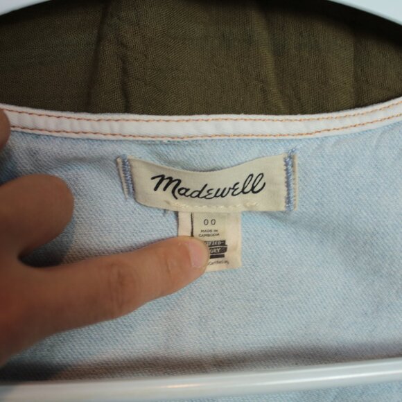 Madewell Light-Wash Denim Sleeveless Top 00 - Picture 2 of 4